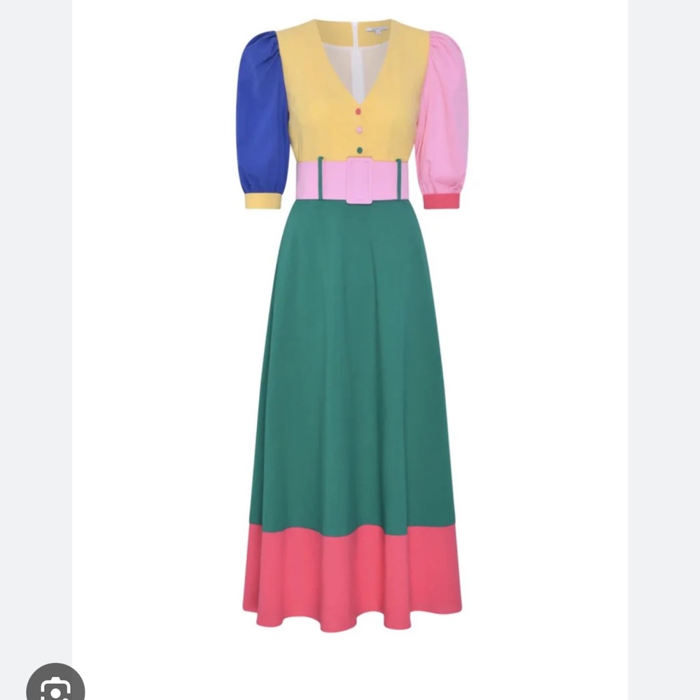 Olivia Rubin Juniper Colorblock Dress EUC